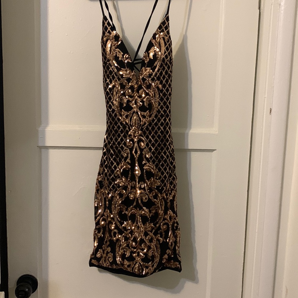 COPY - Sequin open back party dress